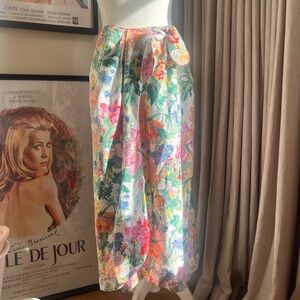Vintage Floral Wrap Maxi Skirt